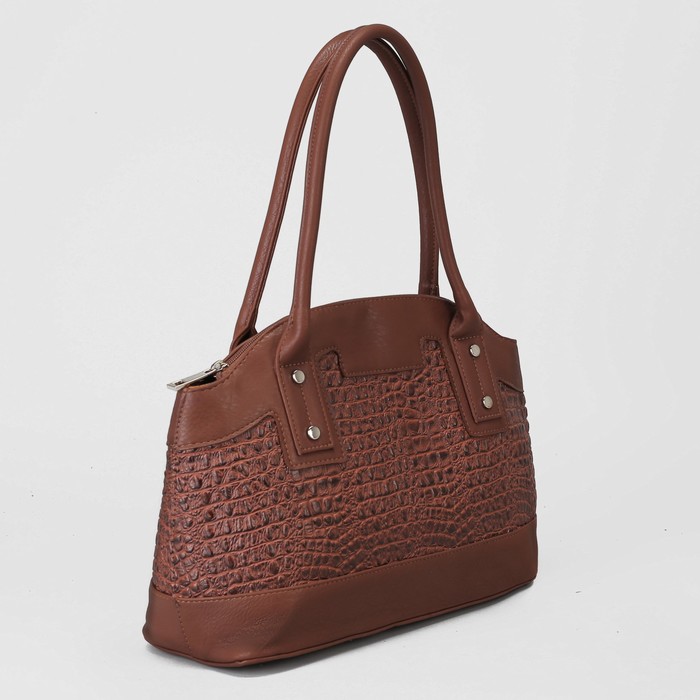 Сумка женская, отдел на молнии, наружный карман, цвет светло-коричневый