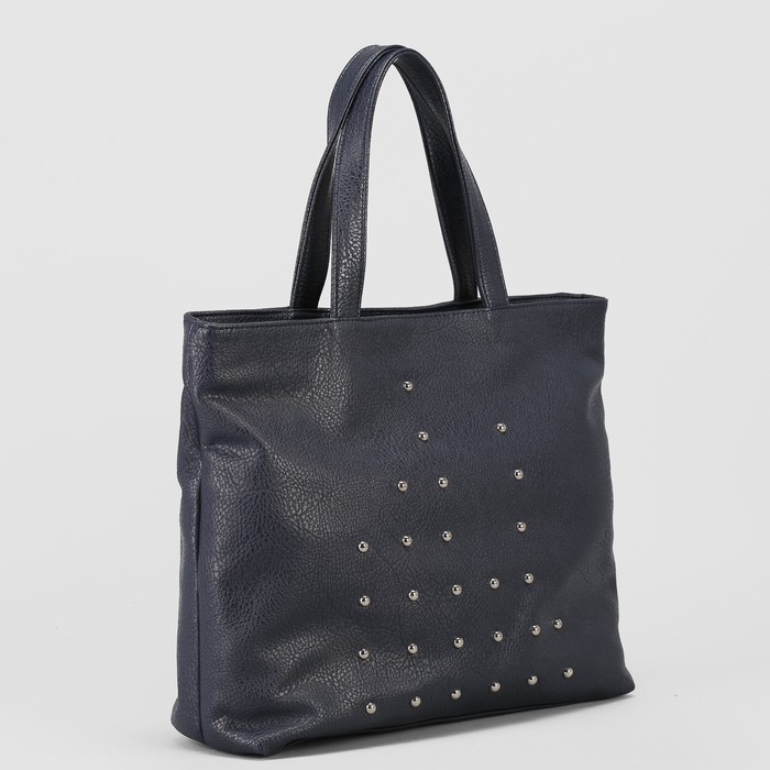 Сумка женская, 1 отдел на молнии, наружный карман, цвет тёмно-синий