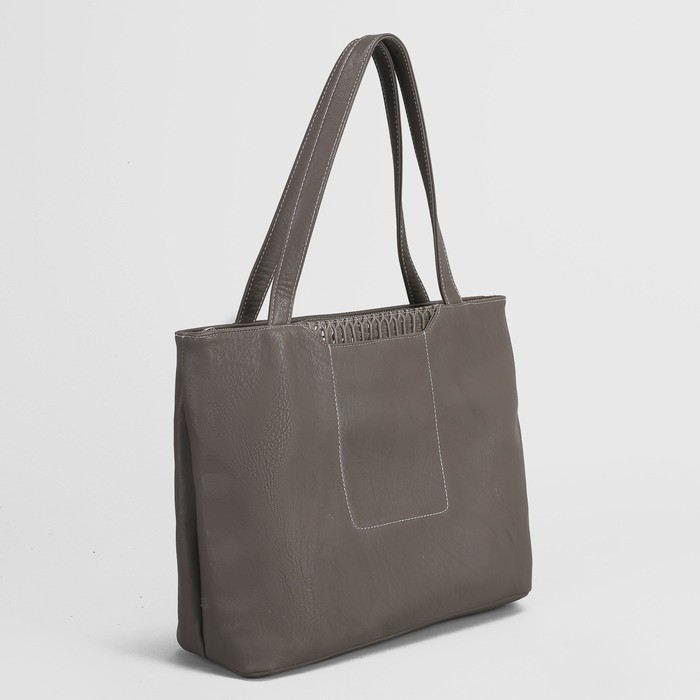 Сумка женская, 1 отдел на молнии, наружный карман, цвет тёмно-серый