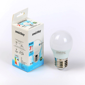 Лампа cветодиодная Smartbuy, G45, Е27, 7 Вт, 4000 К, дневной белый свет