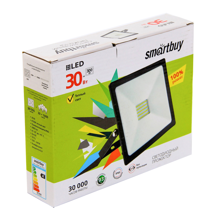 Прожектор светодиодный Smartbuy FL SMD, 30 Вт, 4100 K, IP65