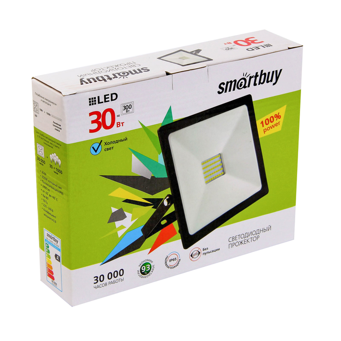 Прожектор светодиодный Smartbuy FL SMD, 30 Вт, 6500 K, IP65