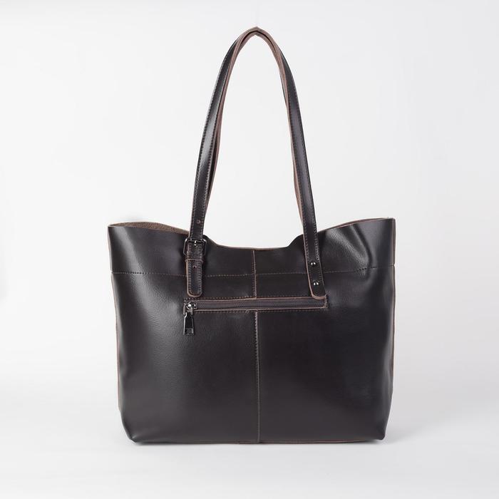 Сумка женская, отдел на молнии, 2 наружных кармана, цвет кофе