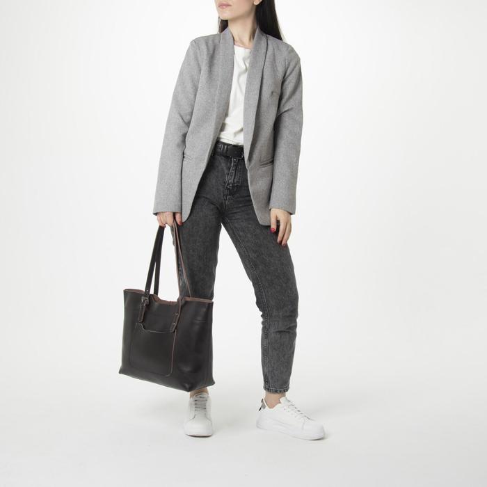 Сумка женская, отдел на молнии, 2 наружных кармана, цвет кофе