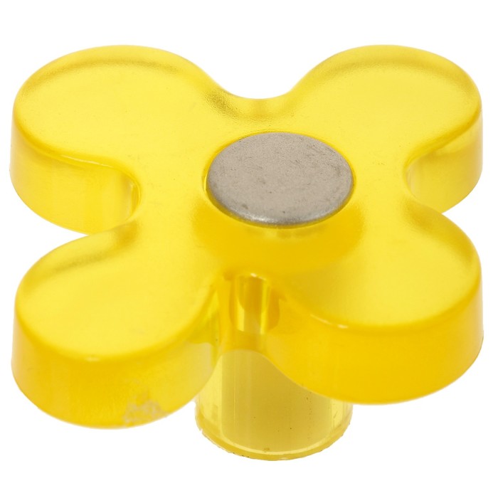 Ручка-кнопка PLASTIC 002, пластиковая, желтая