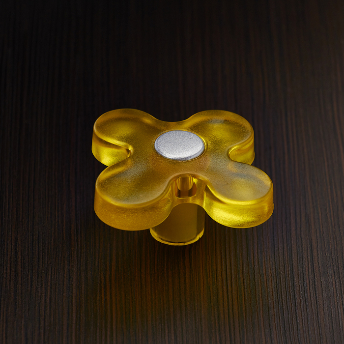 Ручка-кнопка PLASTIC 002, пластиковая, желтая