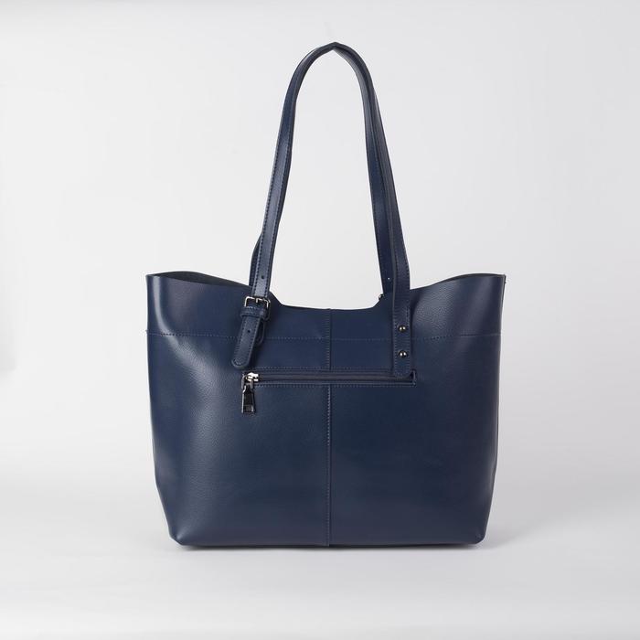 Сумка женская, отдел на молнии, 2 наружных кармана, цвет синий