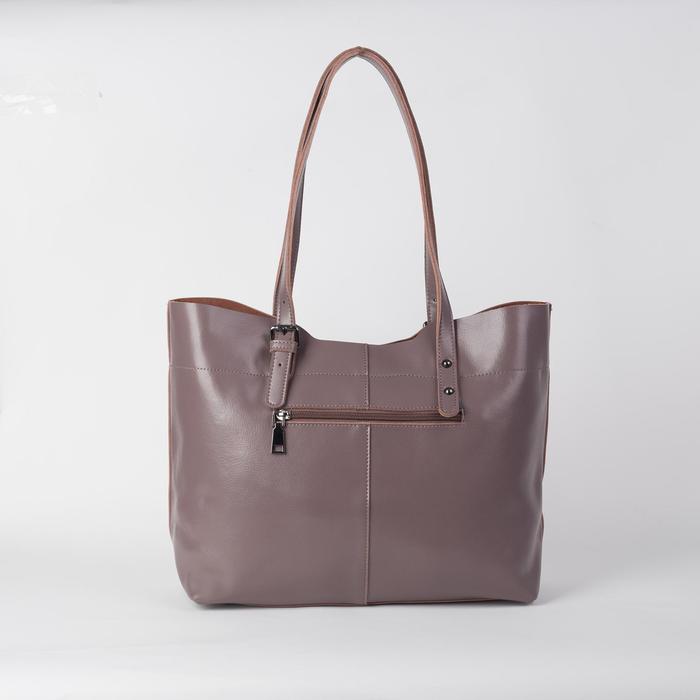 Сумка женская, отдел на молнии, 2 наружных кармана, цвет пудровый