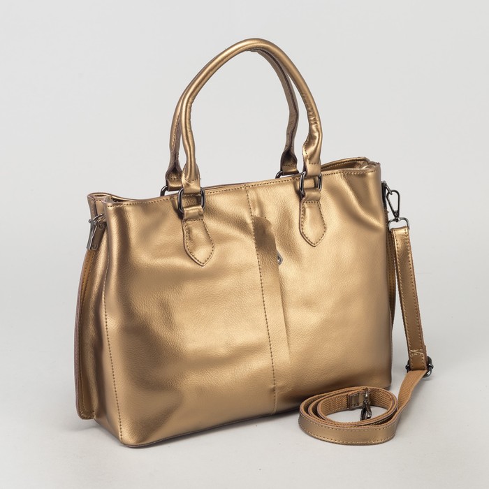 Сумка женская, отдел с перегородкой на молнии, цвет золотой