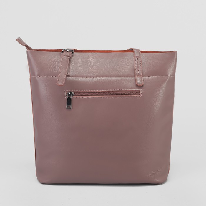 Сумка женская, отдел на молнии, 2 наружных кармана, цвет пудровый