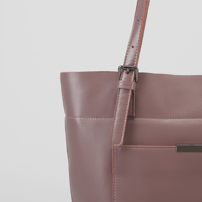 Сумка женская, отдел на молнии, 2 наружных кармана, цвет пудровый