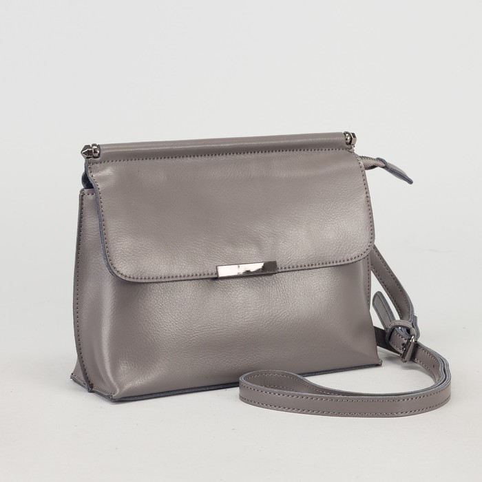 Сумка женская, отдел на молнии, наружный карман, цвет серый