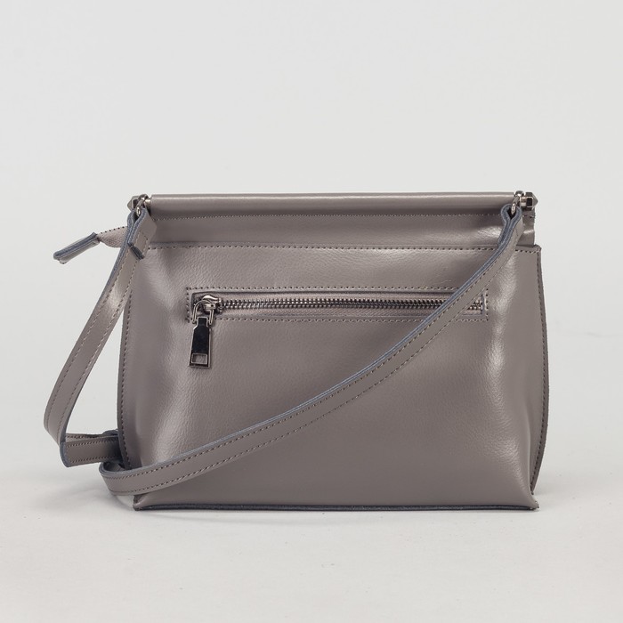 Сумка женская, отдел на молнии, наружный карман, цвет серый