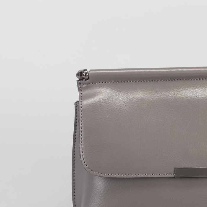 Сумка женская, отдел на молнии, наружный карман, цвет серый
