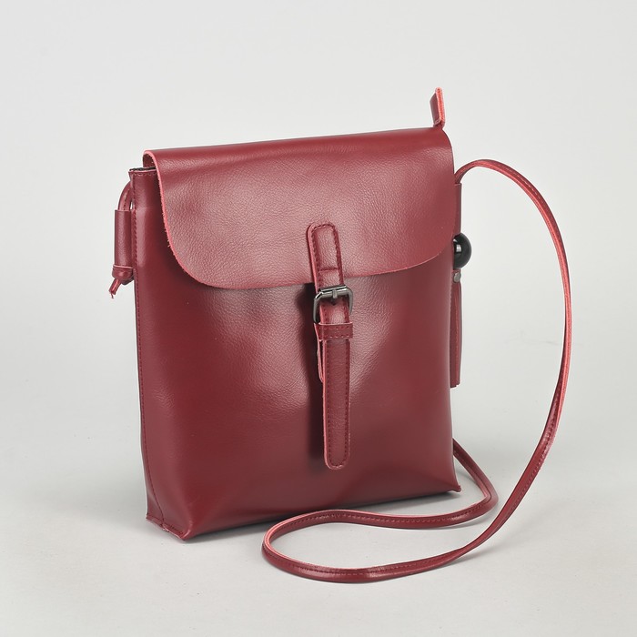 Сумка женская, отдел с перегородкой на молнии, наружный карман, цвет бордовый