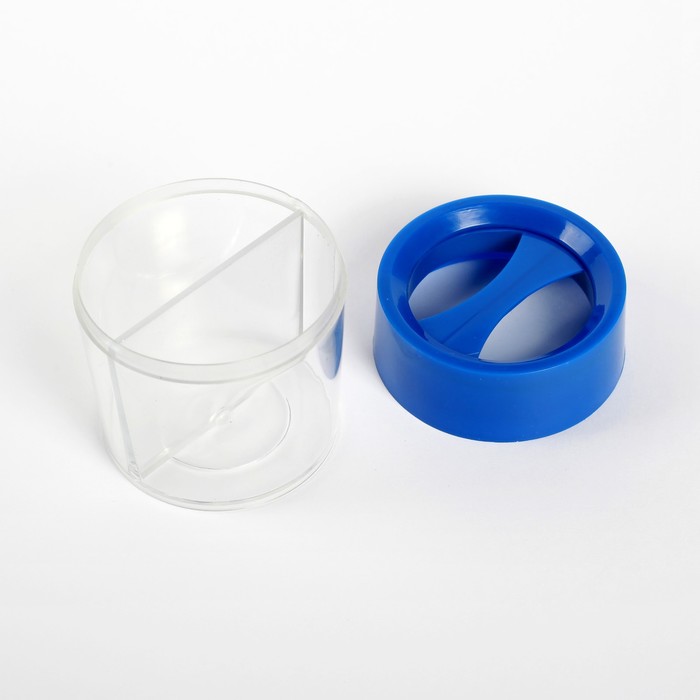 Скрепочница круглая с магнитом прозрачная пластик МИКС