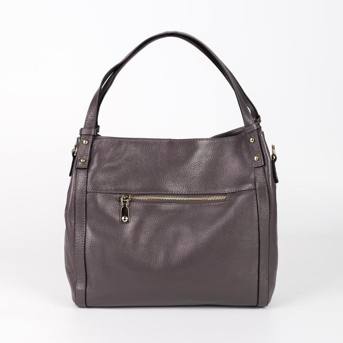 Сумка женская, 1 отдел с перегородкой, наружный карман, длинный ремень, цвет серый