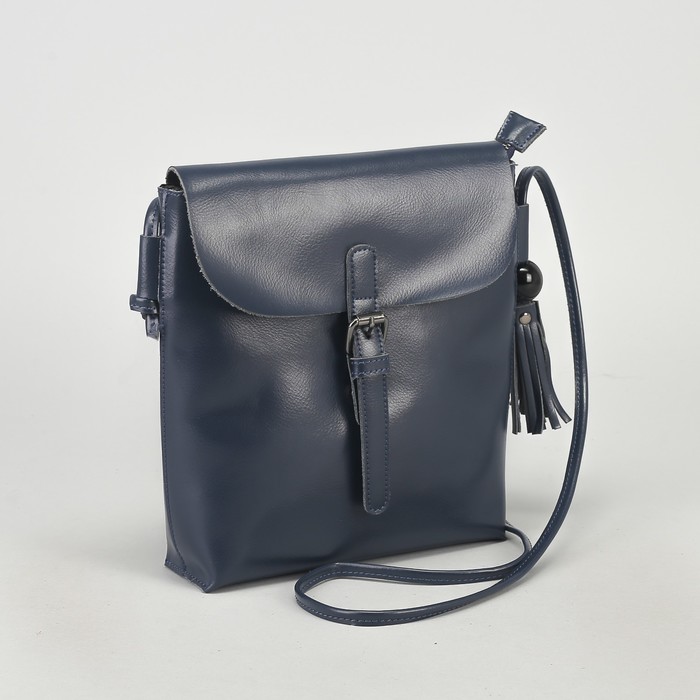 Сумка женская, отдел с перегородкой на молнии, наружный карман, цвет синий