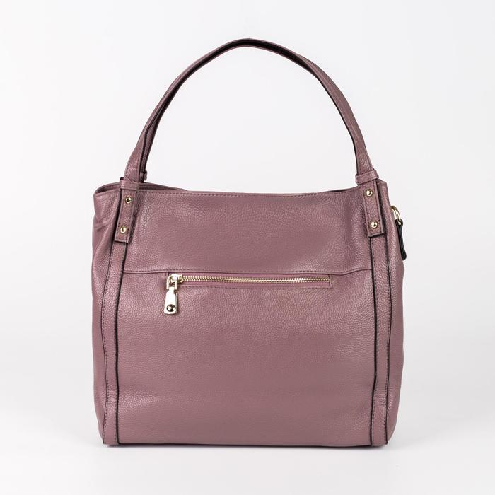 Сумка женская, 1 отдел с перегородкой, наружный карман, длинный ремень, цвет пудра