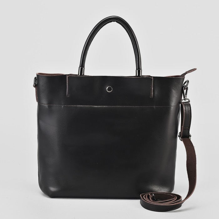 Сумка женская, отдел с перегородкой, наружный карман, длинный ремень, цвет коричневый