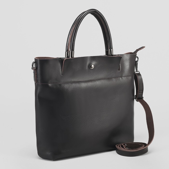 Сумка женская, отдел с перегородкой, наружный карман, длинный ремень, цвет коричневый