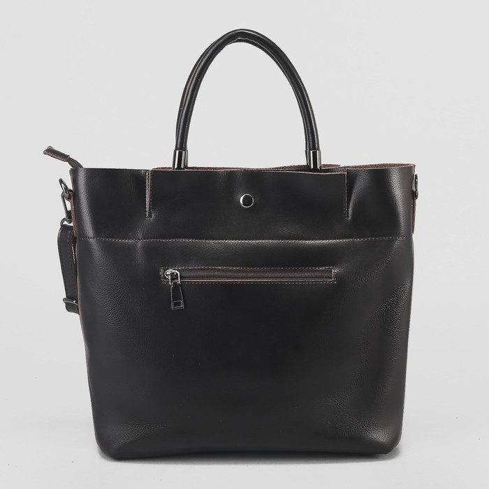 Сумка женская, отдел с перегородкой, наружный карман, длинный ремень, цвет коричневый