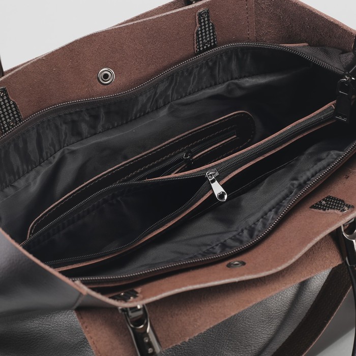 Сумка женская, отдел с перегородкой, наружный карман, длинный ремень, цвет коричневый