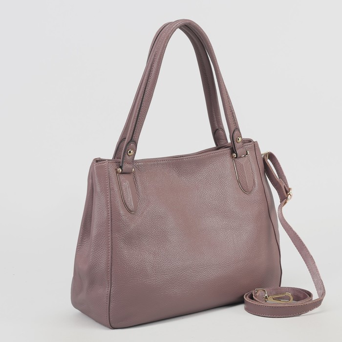 Сумка женская, 1 отдел с перегородкой, расширение, наружный карман, длинный ремень, цвет пудра