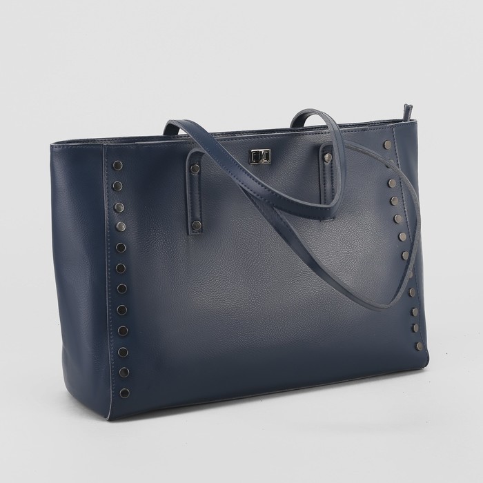 Сумка женская, отдел на молнии, 2 наружных кармана, цвет синий