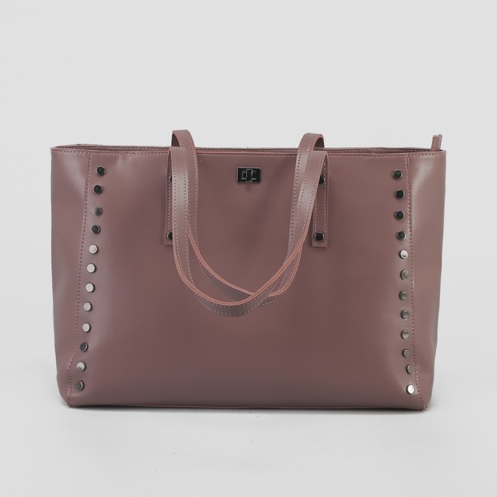 Сумка женская, отдел на молнии, 2 наружных кармана, цвет пудровый