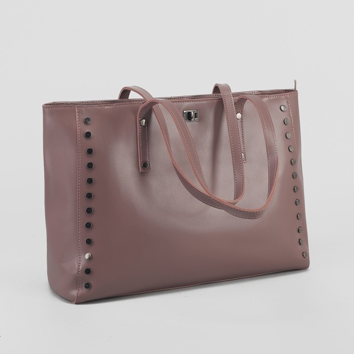 Сумка женская, отдел на молнии, 2 наружных кармана, цвет пудровый