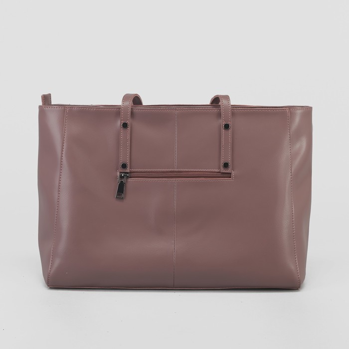 Сумка женская, отдел на молнии, 2 наружных кармана, цвет пудровый