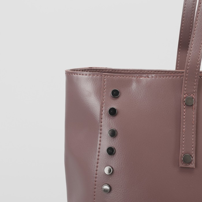 Сумка женская, отдел на молнии, 2 наружных кармана, цвет пудровый