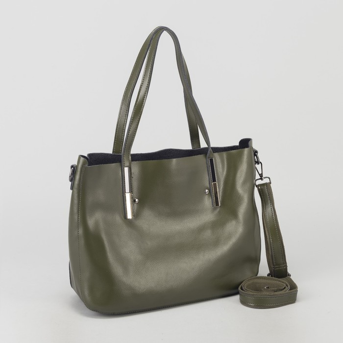 Сумка женская на молнии, 1 отдел с перегородкой, цвет зелёный