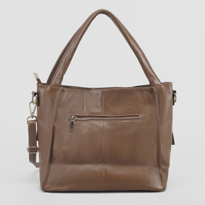 Сумка женская, 1 отдел с перегородкой, 3 наружных кармана, длинный ремень, цвет коричневый