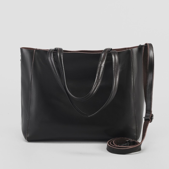 Сумка женская, отдел с перегородкой, наружный карман, длинный ремень, цвет кофе