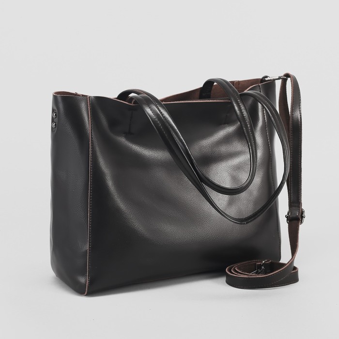 Сумка женская, отдел с перегородкой, наружный карман, длинный ремень, цвет кофе