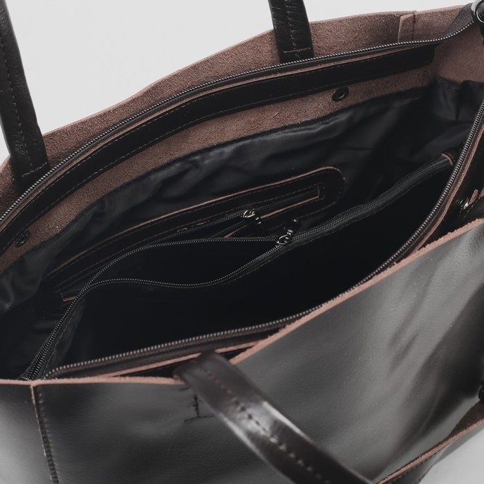 Сумка женская, отдел с перегородкой, наружный карман, длинный ремень, цвет кофе