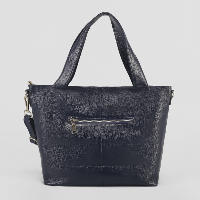 Сумка женская, отдел с перегородкой, 3 наружных кармана, длинный ремень, цвет синий