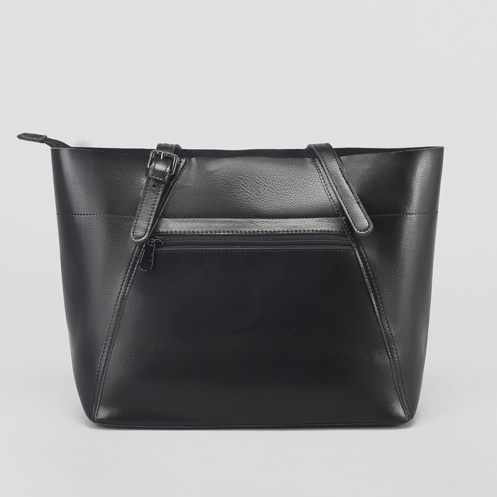 Сумка женская, отдел на молнии, 2 наружных кармана, цвет чёрный