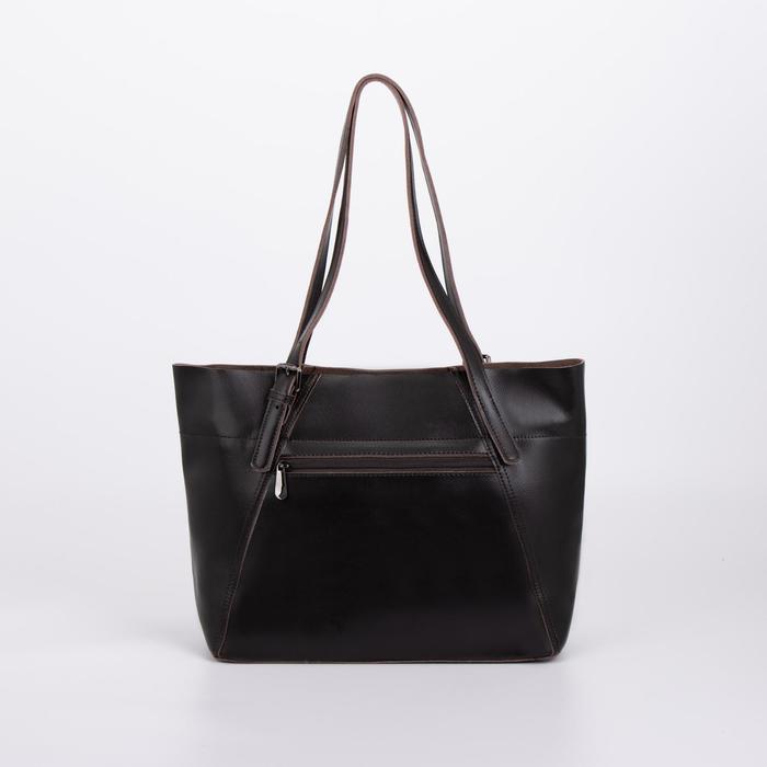 Сумка женская, отдел на молнии, 2 наружных кармана, цвет кофе