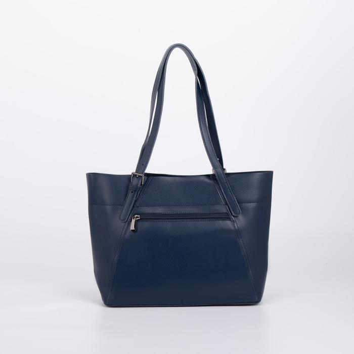 Сумка женская, отдел на молнии, 2 наружных кармана, цвет синий