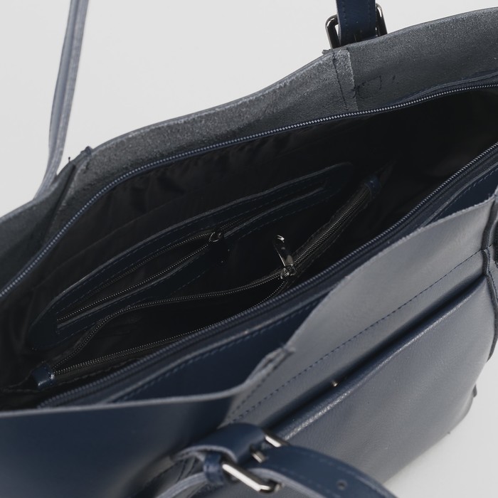 Сумка женская, отдел на молнии, 2 наружных кармана, цвет синий