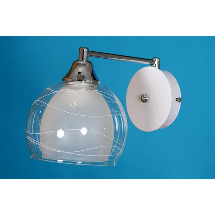 Бра 0122/1W - K   CR+WT  (10)  "Джоан" 1x60W E27 черн./хром 12x15x15 см