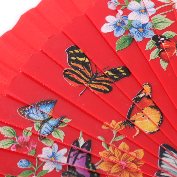 Веер h=22 см "Парк бабочек" МИКС