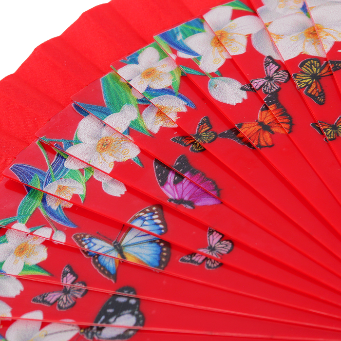 Веер h=22 см "Порхание бабочек" МИКС
