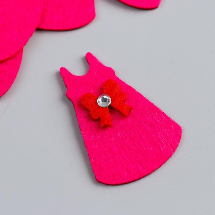 Декор для творчества войлок "Сарафан" набор 6 шт 3,7х2,8 см