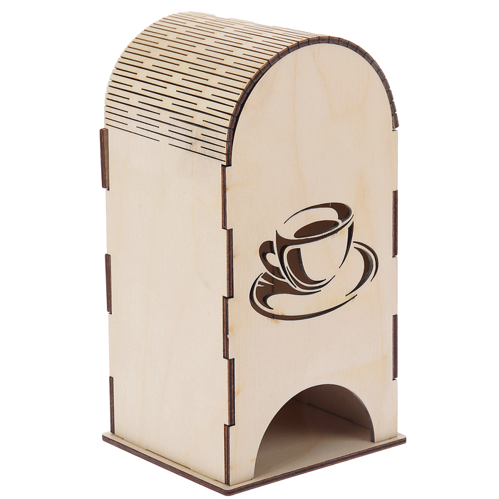 Чайный домик "Чашка чаю с откидной крышей" из фанеры 18х9х10 см (5 деталей) (ЧД-094)