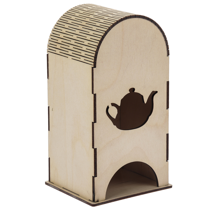 Чайный домик из фанеры "Домик с чайником" (набор 5 деталей) 18х9х10 см (ЧД-095)