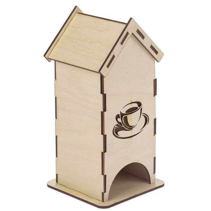 Чайный домик из фанеры "Чашка чаю" (набор 9 деталей) 20х10х10 см (ЧД-098)